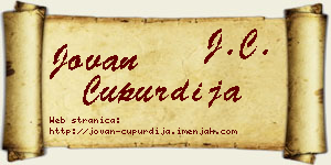 Jovan Ćupurdija vizit kartica
